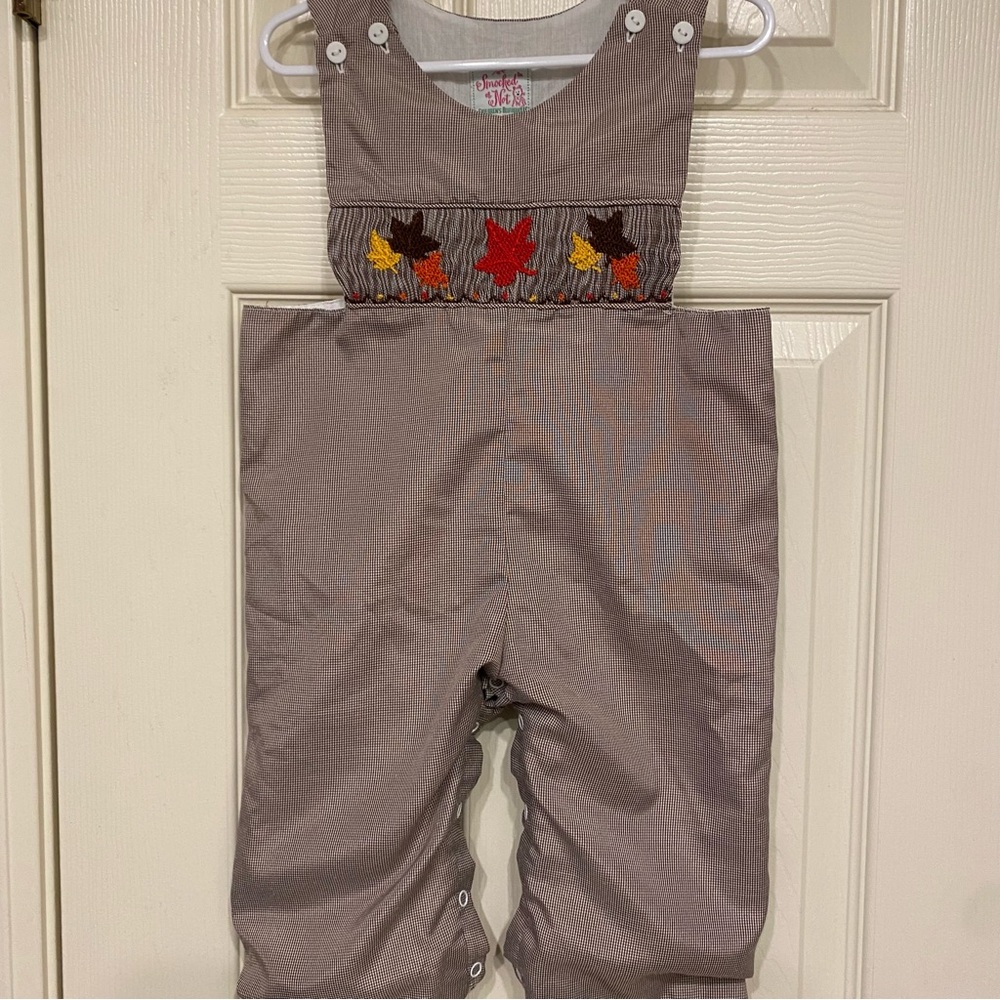Smocked or Not Fall Leaves Smocked Boy 18 month